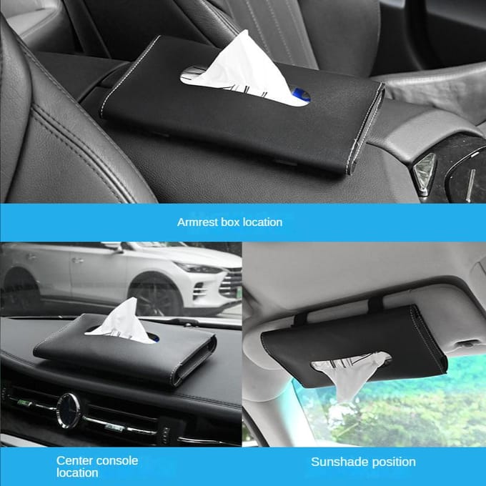 1 Stuks Auto Tissuebox Handdoeksets Auto Zonneklep Tissueboxhouder Auto Interieur Opbergdecoratie zwart