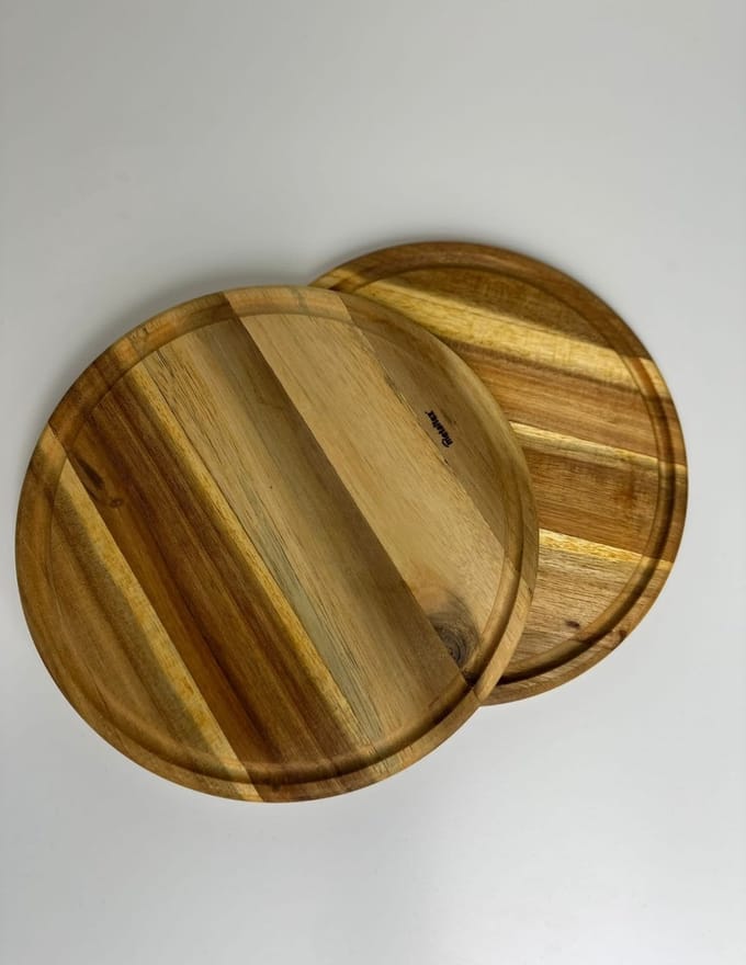 Metaltex snijplank rond, acaciahout, diameter 24 cm