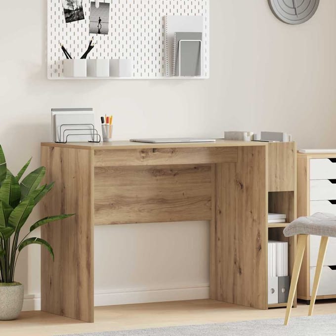 vidaXL - Bureau - Artisan - Eiken - Bewerkt - hout - 109 - x - 50 - x - 78 - cm