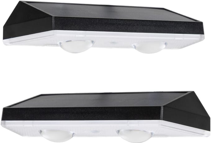 LED's Light 2 pack Solar Buitenlamp – 20lm 3000K/4000K/6000K – Zwart – IP44 – Sensor