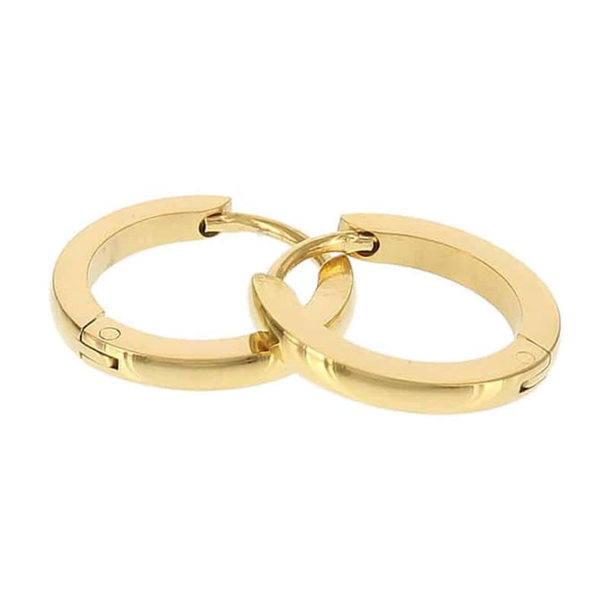Kalli edelstalen Oorbel shiny rond 1831 Goud 16mm
