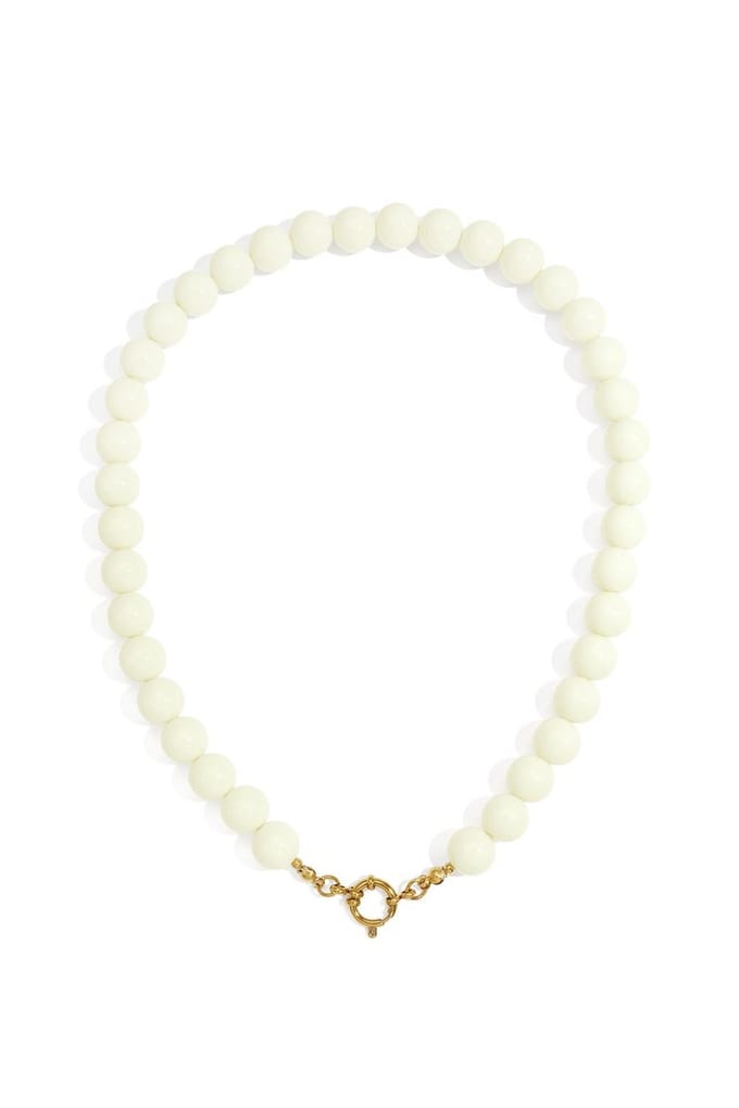 Bijoutheek Collier Kralen 12mm Statement White