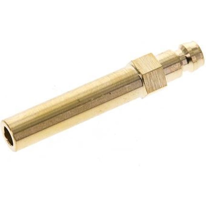 Messing DN 6 Tempereerkoppeling Insteeknippel 10x63 mm Push-in-aansluitingen [2 Stuks]