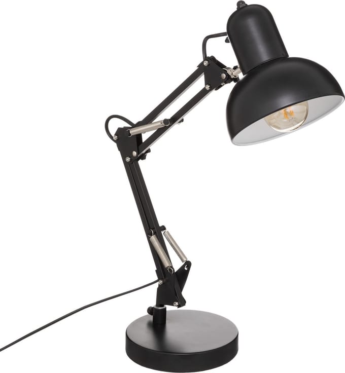 Atmosphera Tafellamp/bureaulampje Design Light Classic - zwart - metaal - H56 cm - Leeslamp