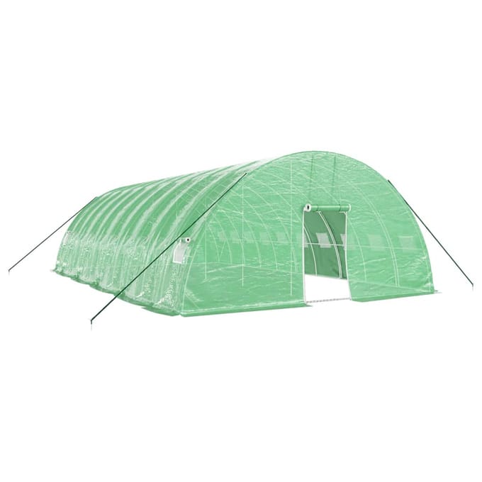 vidaXL - Tuinkas - met - stalen - frame - 60 - m² - 10x6x2,85 - m - groen