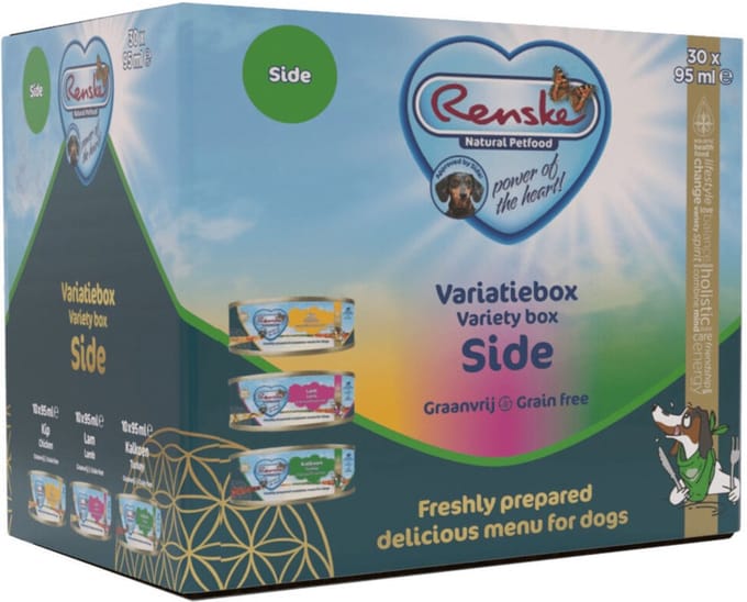 Renske variatiebox side kip / lam / kalkoen graanvrij - 30x95 gr