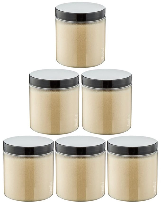 Scrubzout Vanille - 300 gram - Pot met zwarte deksel - set van 6 stuks - Hydraterende Lichaamsscrub