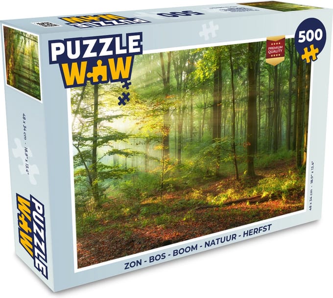 Puzzel Zon - Bos - Bomen - Natuur - Herfst - Legpuzzel - Puzzel 1000 stukjes volwassenen
