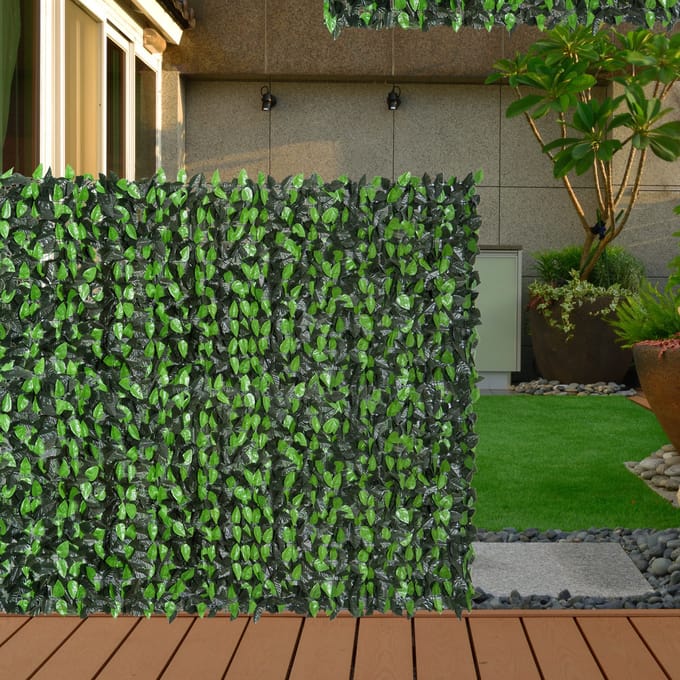 Outsunny - Kunsthaag - met kunstmatige bladeren - 300 × 100 cm - Groen