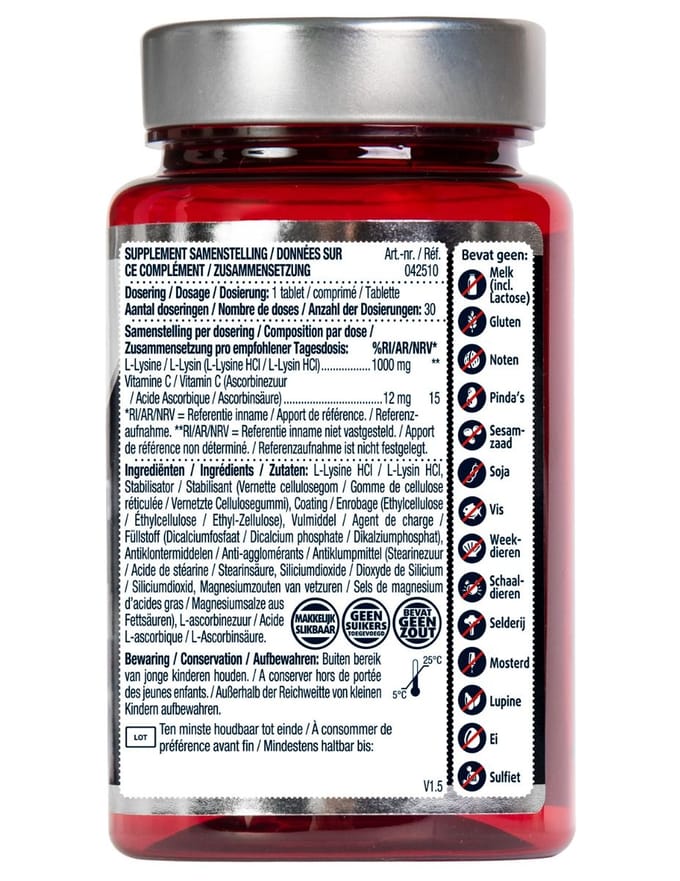 Lucovitaal L-Lysine 1000 mg 30 tabletten