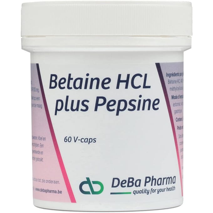 DeBa Pharma Betaine Hcl + Pepsine V-Caps 60 Capsules