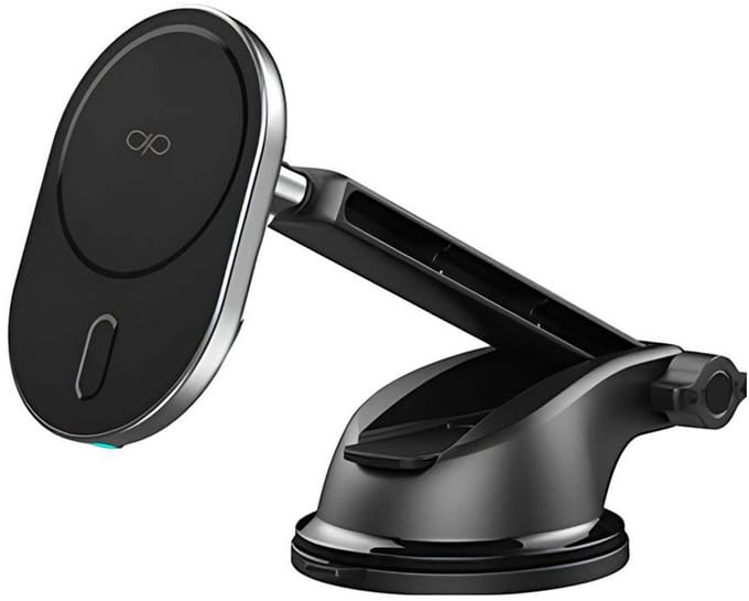 Force Case, MagSafe Autohouder met Draadloos Opladen 15W Verstelbare Stevige Arm, Zwart