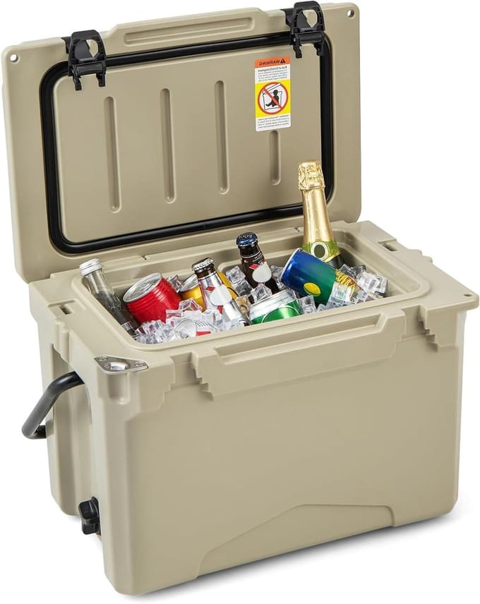 Koelbox - Thermobox Koeltas - Eten en drinken koelen - Rotatiegevormde constructie - 21 liter - Kaki