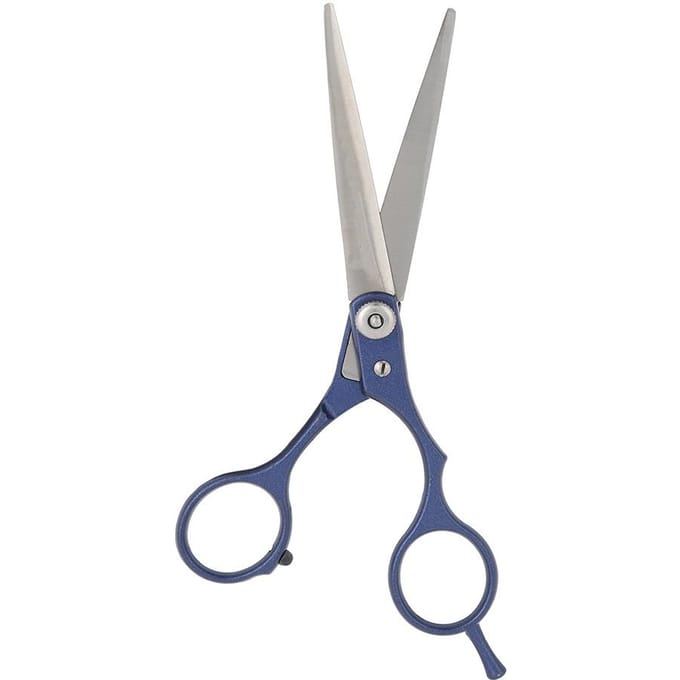 Ciseaux de coupe de cheveux professionnels Ciseaux de coiffeur Salon familial Outil de coiffure Dents plates Bleu bleu