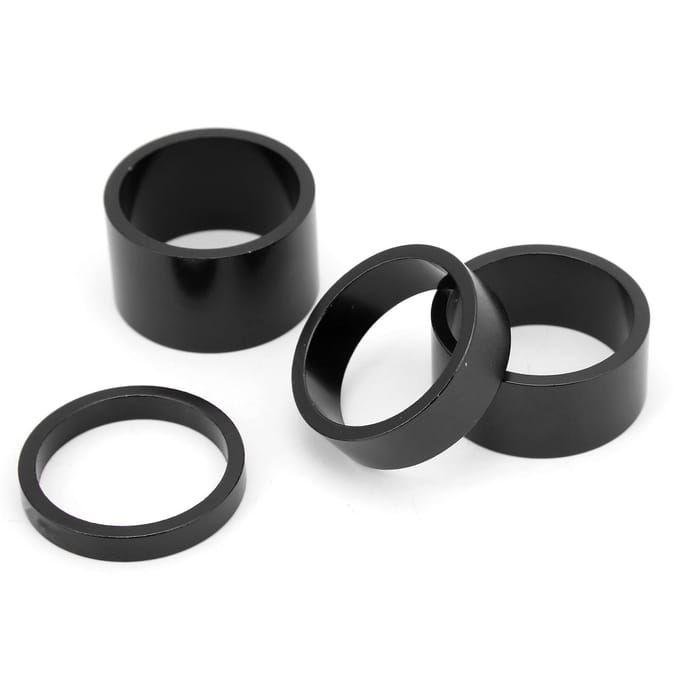 4-delige Set Fiets Voorvork Ringen Headset Spacers 5 10 15 20 mm Headset Stuurpen Ringen Zwart gray
