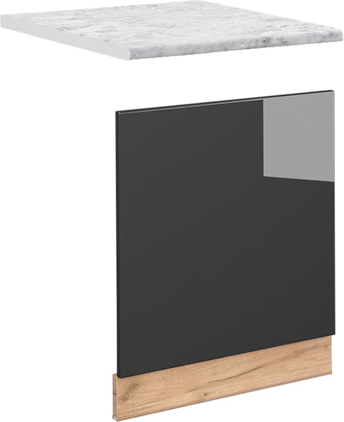 Vicco Fame-Line Frontpaneel – 60 cm, WB Marmer Antraciet Hoogglans
