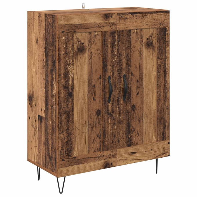 vidaXL - Dressoir - Oud - Hout - 69,5 - x - 34 - x - 90 - cm - Geengineerd - Hout - en - IJzer