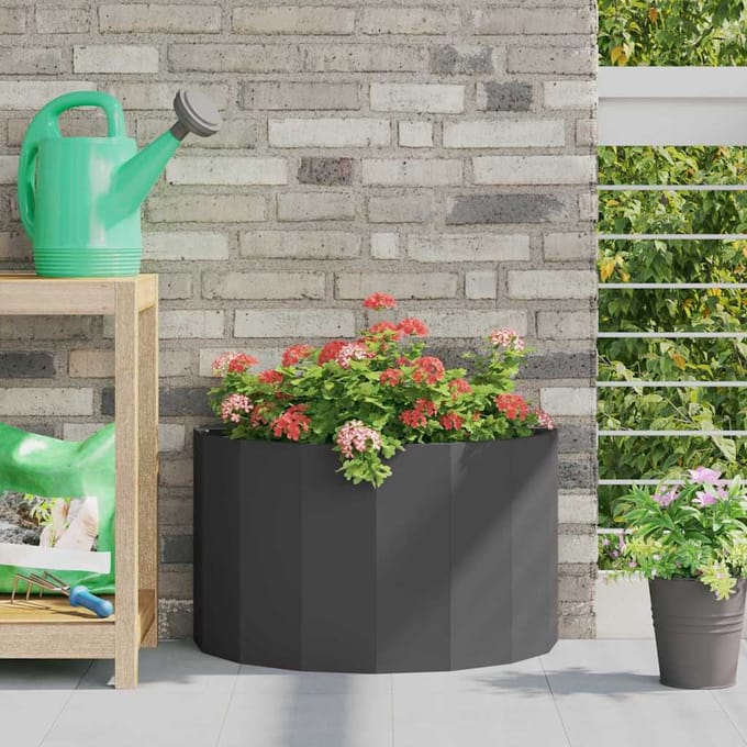 vidaXL Plantenbak Zwart 60 x 30 x 35 cm Staal