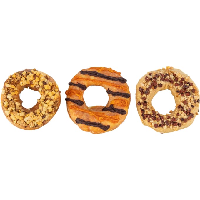 Trixie Donuts Kauwsnacks - Eend, Kip, Kabeljauw - 3 Stuks, 55 Gr, 9 Cm