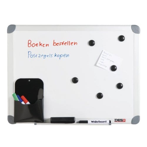 Whiteboard | Magnetisch | Aluminium Frame | Draagkoffer en starterspakket | 45 x 60 cm