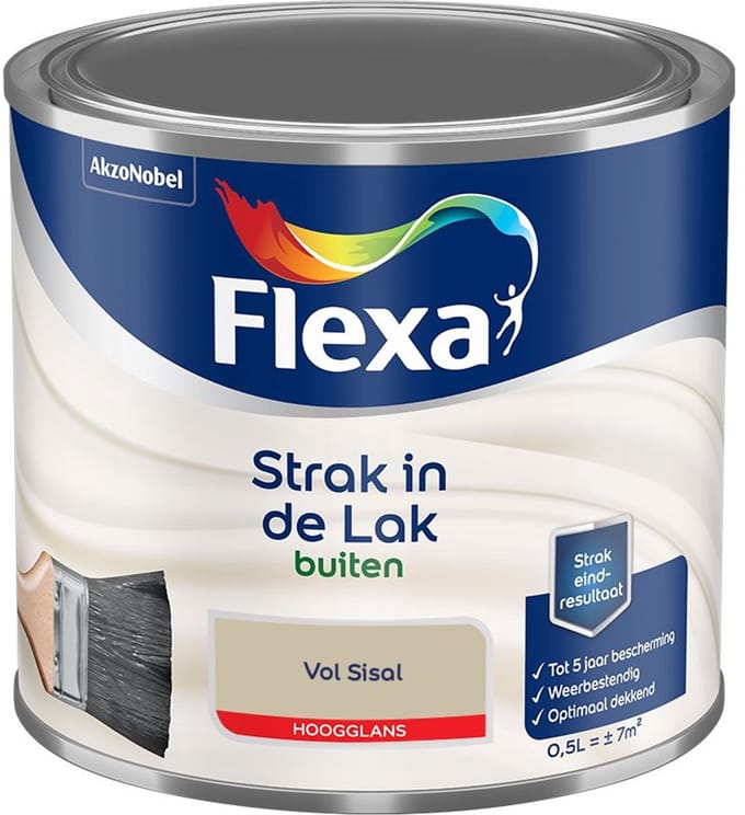 Flexa - Strak In De Lak Buitenlak Hoogglans - Vol Sisal - Mengverf - 500 Ml