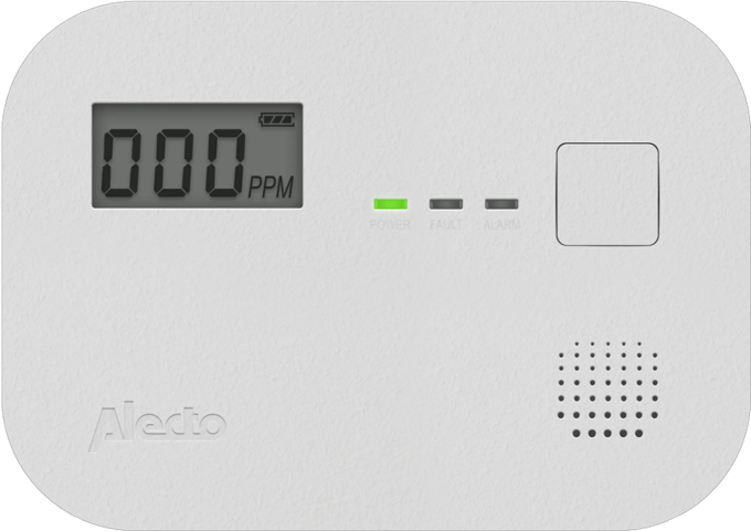 Alecto COA3910 Koolmonoxidemelder met display - 10 jaar sensor - Voldoet aan Europese norm EN50291 - Wit
