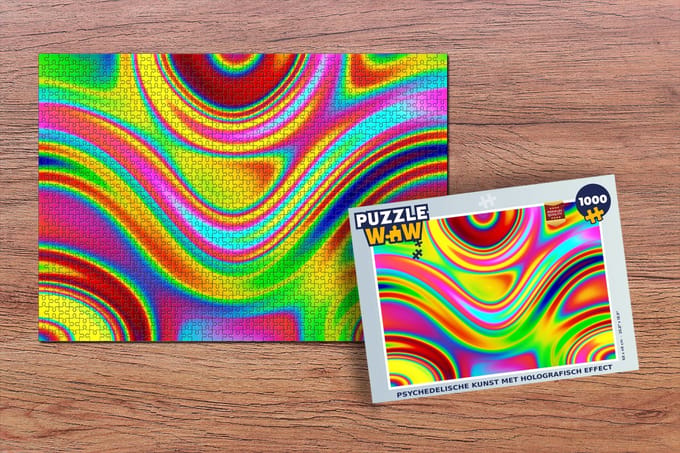 Puzzel Kunst - Golven - Kleuren - Psychedelisch - Legpuzzel - Puzzel 1000 stukjes volwassenen