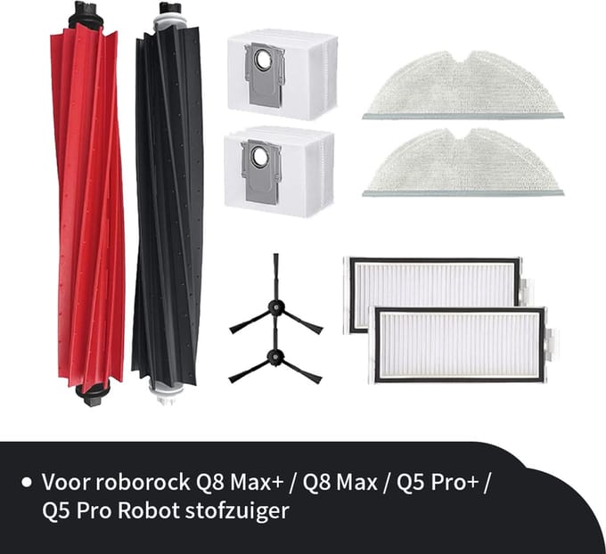 Replacements vervangingsset geschikt voor de Roborock Q8 Max / Q8 Max + / Q5 Pro + / Q5 Pro - 10-delig