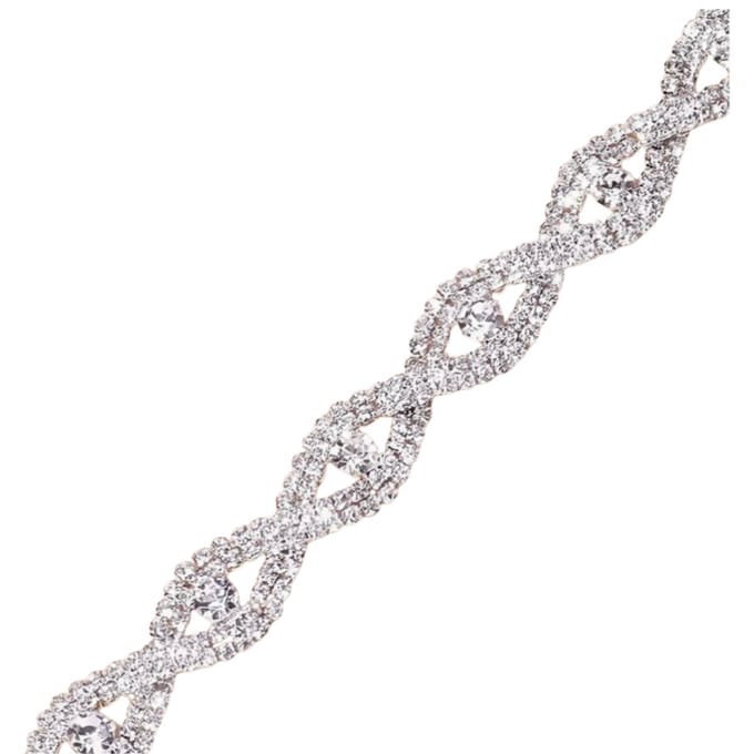 Strass armband -Plus size -extra lang-zilverkleur -21-27 cm- Charme Bijoux