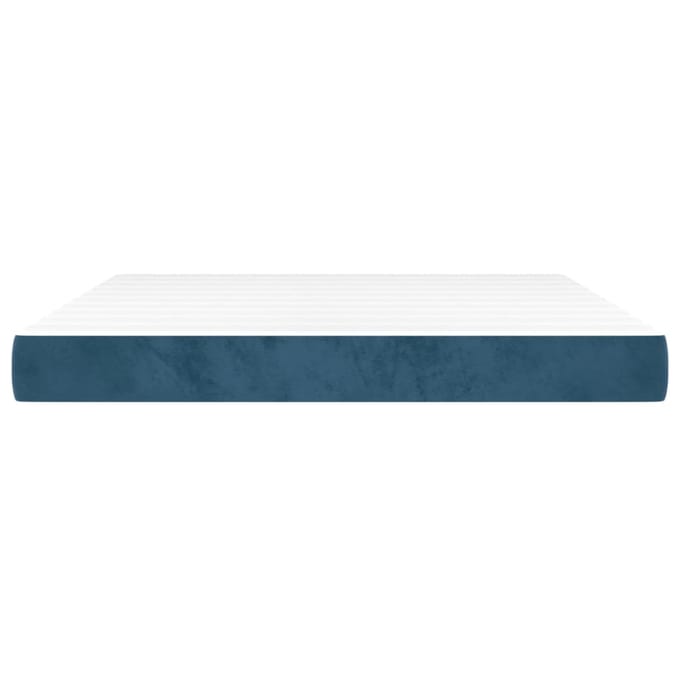 vidaXL - Pocketveringmatras - medium - 160x200x20 - cm - fluweel - donkerblauw