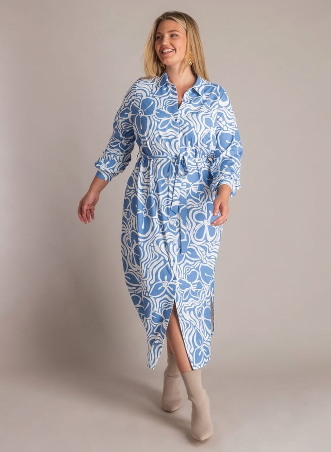 YEST CURVE Nicole Essential One pieces - Uniform Blue/Off Whi - maat 3(52)
