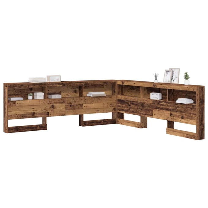 vidaXL Opberghoofdbord met plank Oud Hout 200 cm Bewerkt hout