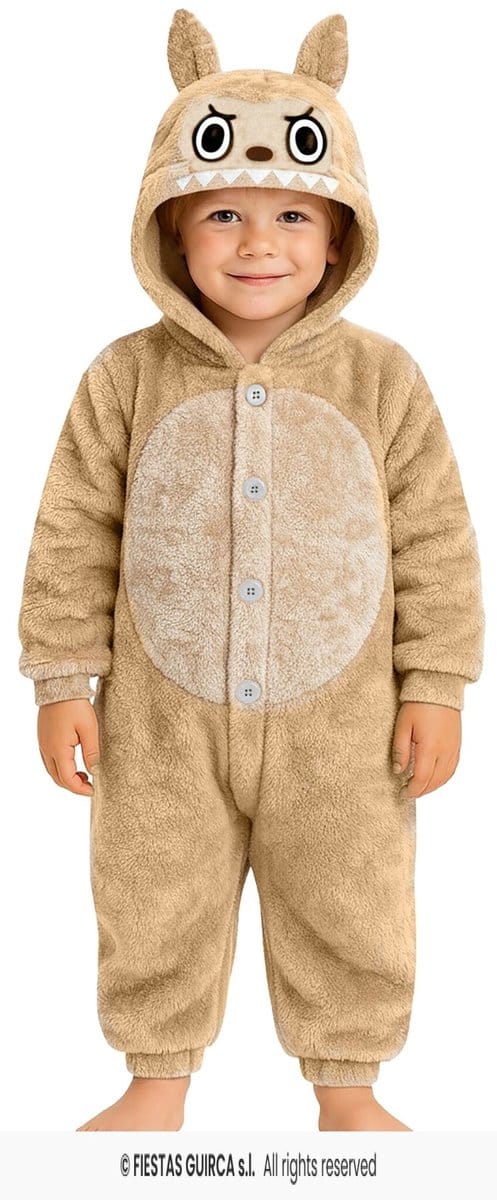 Lulu Monster Onesie Kind Beige - 5-6 jaar / 105-115cm