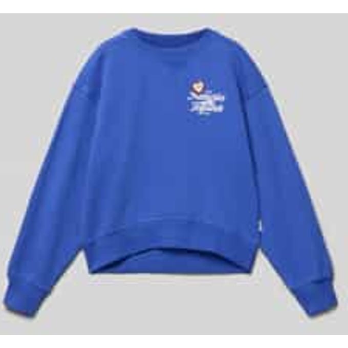 GARCIA Meisjes Tekst Print Sweater Blauw Lange mouw