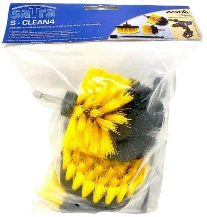 Borstel set voor de boormachine - 4 delig - Schoonmaak borstels - SATRA