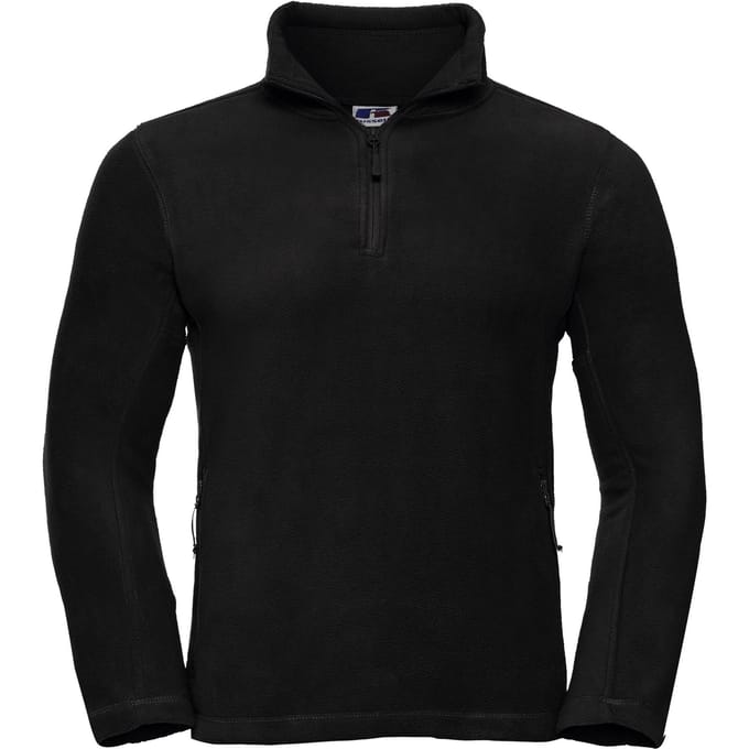 Russell Heren 1/4 Ritssluiting Outdoor Fleece Top (Zwart)