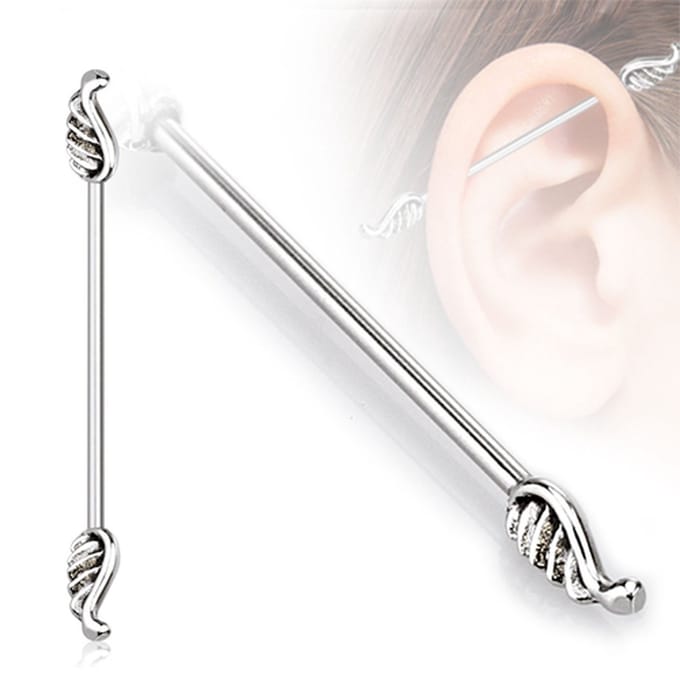 Industrial piercing angel wings - zilver - LMPiercings