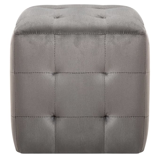 vidaXL - Poef - 2 - st - 30x30x30 - cm - fluweel - grijs