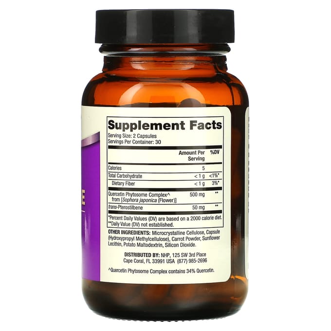Dr. Mercola, quercétine et ptérostilbène avancé, 60 capsules