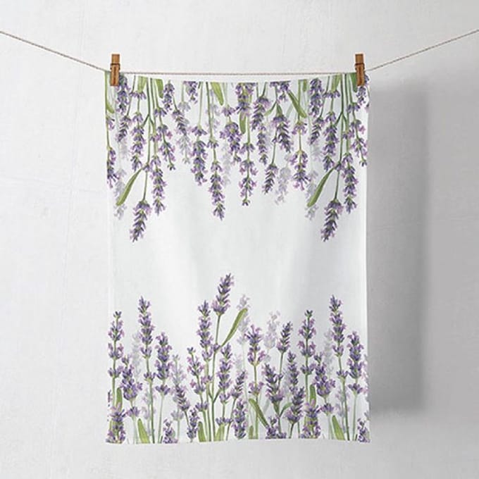 Ambiente - Lavender Shades White - Theedoek