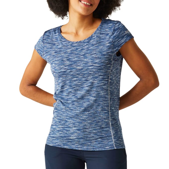 T-shirt Korte Mouwen Hiking Dames Textuurpatroon