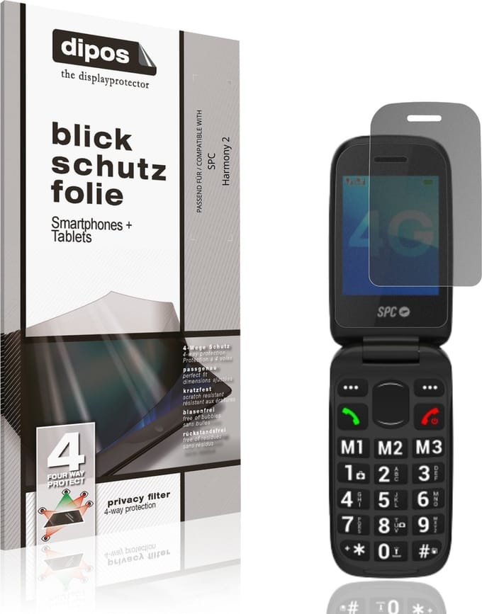 dipos – Matte Privacy Screenprotector geschikt voor SPC Harmony 2 | Anti-Spy Beschermfolie