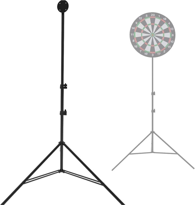 Dartbord standaard - Dartstandaard - Thuis Darten - Verstelbare Hoogte - 84-194 cm - Zwart