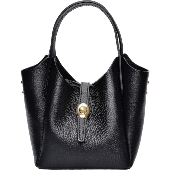 Isabella Rhea Zwart Rundleer Tas