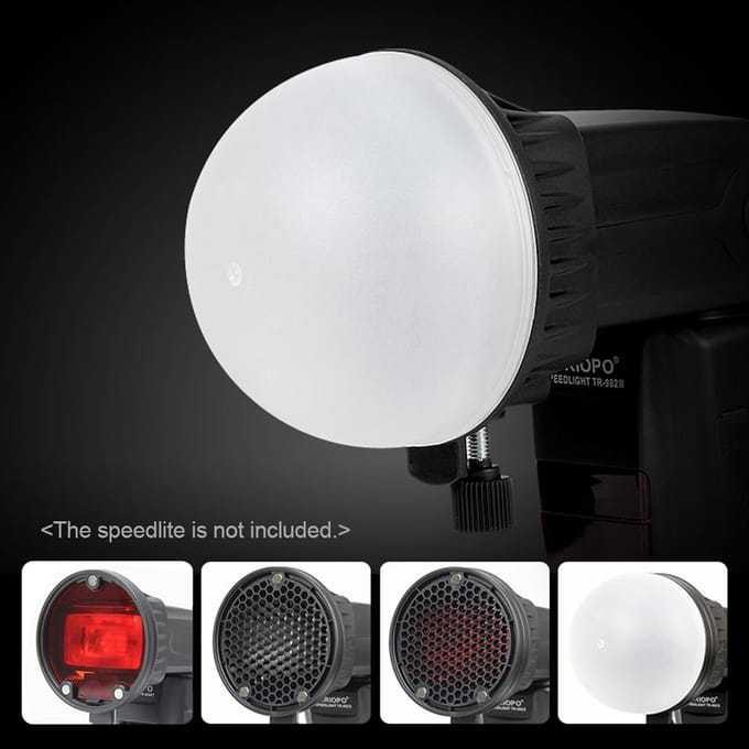 TRIOPO Speedlite Flitslicht Modifier Accessoires Kit met Magnetische Universele Bevestigingsadapter + zwart