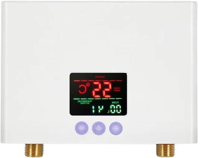 Doorstroomverwarmer - Elektrische Boiler - Direct Warm Water - LCD Temperatuurdisplay - 21 cm - Wit