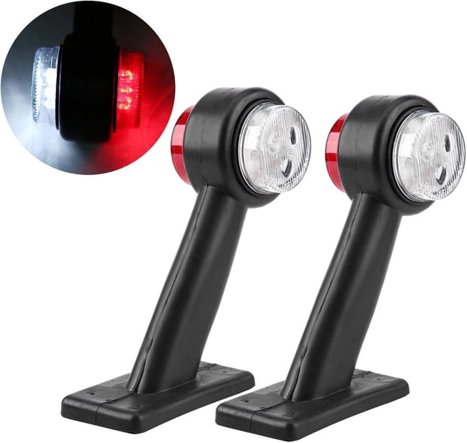 Universele 12V-24V LED Zijmarkering Lampen - 2 Stuks