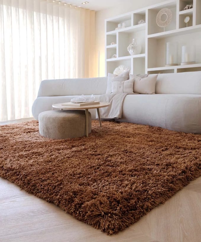 Shaggy vloerkleed - Sveve cognac 120x170