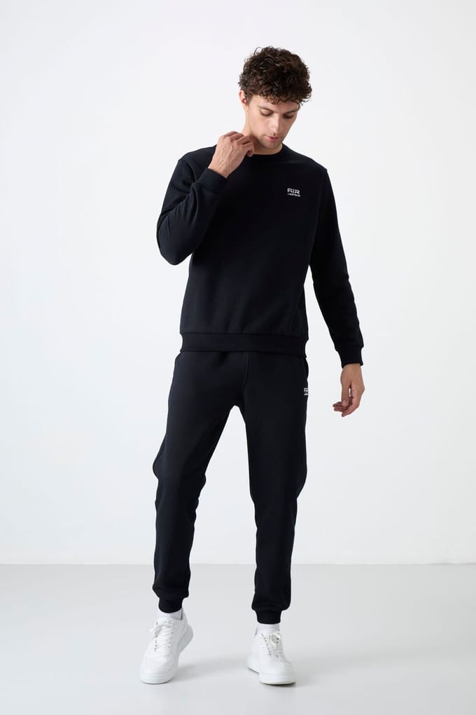 Heren Katoen-Polyester Fleece Sweatshirt en Broeken Set