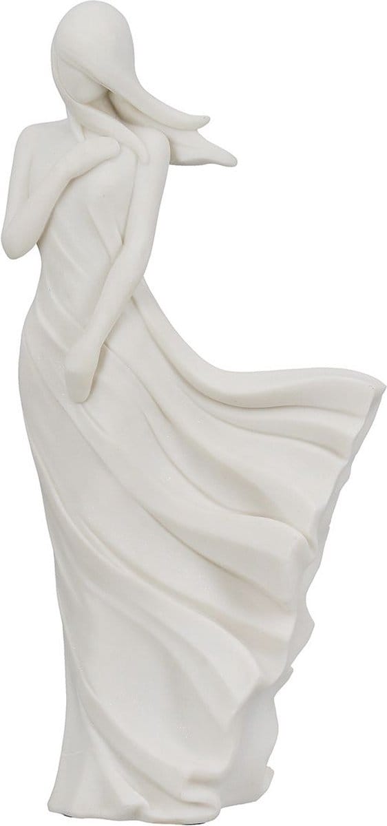 Liefde in de wind by rawa - women elegante - 27 cm hoog - poly resin - creme wit